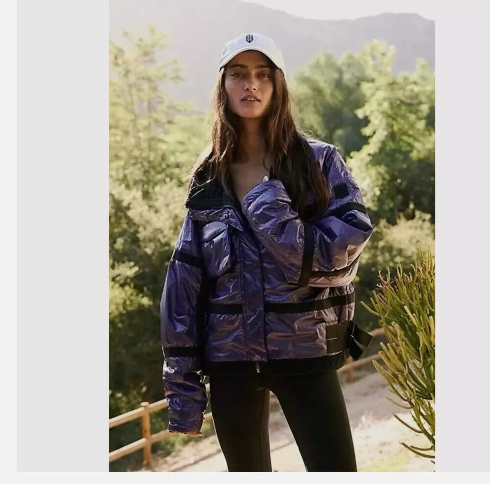 Free People Purple Puffer Jacket
